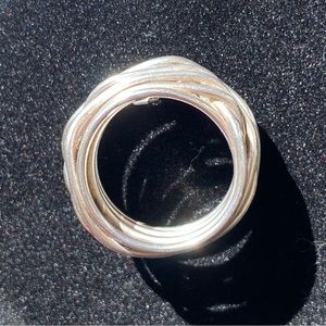 Vintage Sterling Silver Multi Band Stacked Ring Chunky Statement Wide Band 925